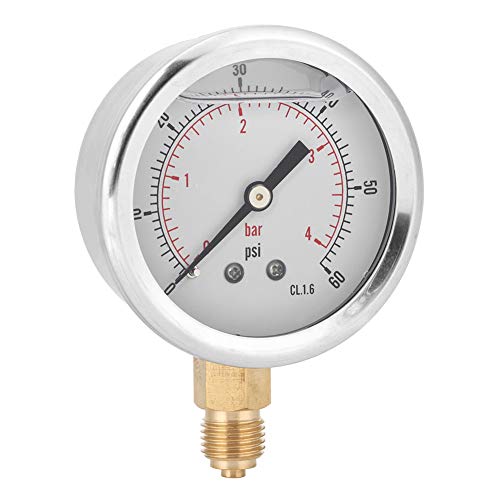 MasYosh TS-PGG604-4bar 1/4BSP Y60 Radialölgefülltes Druckmessgerät Manometer für Maschinen von MasYosh
