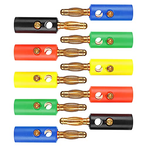 MasYosh U54 Bananenstopfen, Goldplattiert mit Festen Schrauben für Stromnumerische Test, ABS Rotes Kupfermaterial, Lebendige 5 Farben, 4 Mm Laternenform MasYosh U54 Bananenstopfen, Goldplattiert mit Festen Schrauben für Stromnumerische Test, ABS Rotes Kupfermaterial, Lebendige 5 Farben, 4 Mm Laternenform von MasYosh