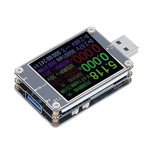 MasYosh USB-Stromzähler, Spannungs Strom Kapazität Power Tester mit und Alarm, für USB-Ladegeräte PC Laptop Telefon Power Bank Auto Ladegerät von MasYosh