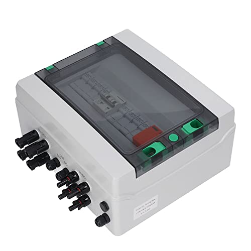 MasYosh Vpv-Kombinierer-Box 4 Saiten wasserdichte Solar-Kombinierer-Box mit 15A Sicherung 63A Überspannung Sab Brecher DC500V von MasYosh