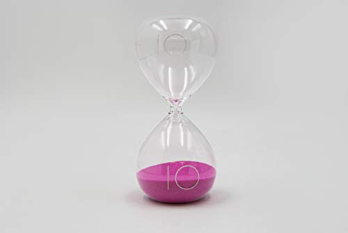 Mascagni Sanduhr, 10 Minuten, Glas, Fuchsia, 15 x 7 x 7 cm von Mascagni