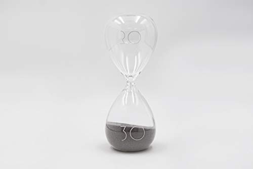 Mascagni Sanduhr 30 Minuten, Glas, Grau, 18,5 x 7 x 7 cm von Mascagni