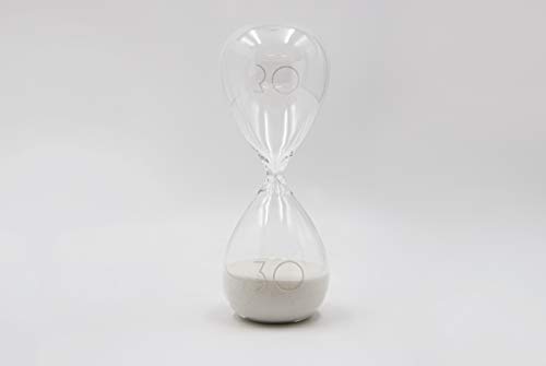 Mascagni Sanduhr 30 Minuten, aus Glas, mit weißem Sand, dunkel, 8 x 20 cm von Mascagni