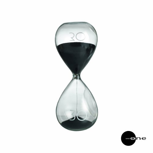 Mascagni Sanduhr aus Glas mit Sand Schwarz Dunkelgrau 8 x 20 cm 30 Minuten von Mascagni
