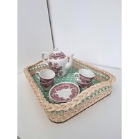 Peddigrohr Tablett 50×36cm, Serviertablett Geflochten, Eckig, Korbtablett von MaschulkasFlechtwelt