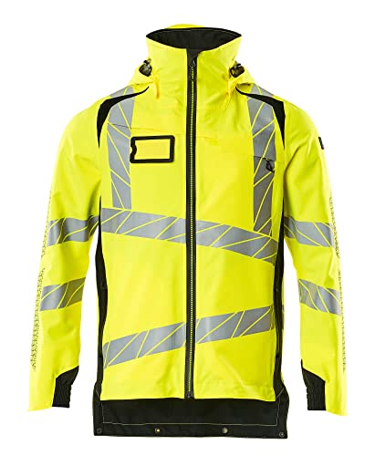 Mascot 19001-449-1709 Accelerate Safe Atmungsaktiv Hard Shell Jacke, wind- und wasserdicht, Zweifarbig, Hi-Vis Gelb/Schwarz, L Größe von MASCOT