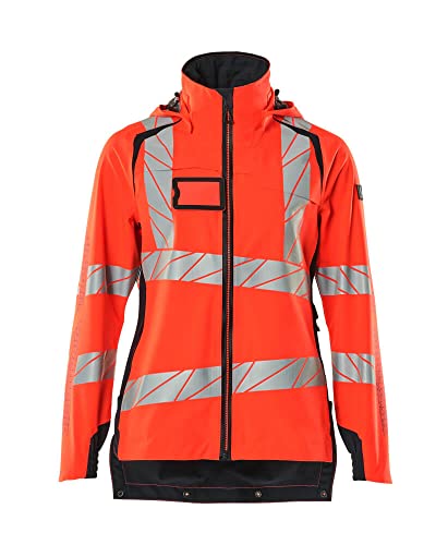 Mascot 19011-449-22210 Accelerate Safe Damen-Passform Atmungsaktiv Hard Shell Jacke, Wind- und wasserdicht, Zweifarbig, Hi-Vis Rot/Schwarzblau, 2XL Größe von Mascot