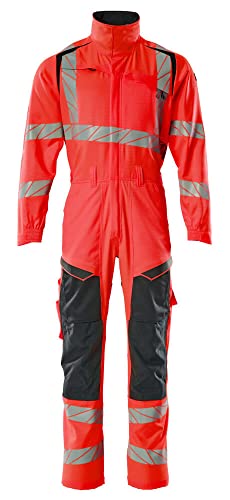 Mascot 19519-236-22210 Accelerate Safe Prowash Stretch Zones Zweifarbig Overall mit Knietaschen, Hi-Vis Rot/Schwarzblau, 3XL Größe von Mascot