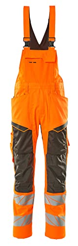 Mascot 19569-236-1418 Accelerate Safe Prowash Stretch Zones Zweifarbig Latzhose mit Knietaschen, Hi-Vis Orange/Dunkelanthrazit, 82C64 Größe von Mascot