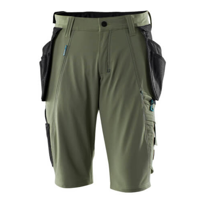 Mascot Shorts Handwerkershorts Arbeitsshorts Hängetaschen Größe C56 Moosgrün B-Ware von Mascot
