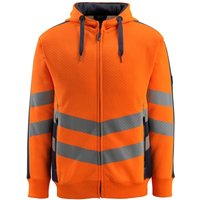 Mascot Warnschutz Kapuzensweatshirt CORBY SAFE SUPREME mit Reißverschluss 50138 Gr. 2XL warnrange/schwarzblau von Mascot