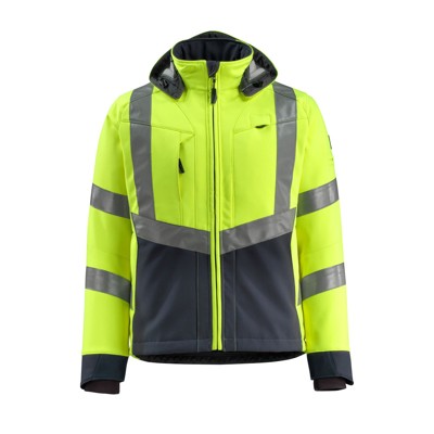 Warnschutz-Softshelljacke Blackpool 15502-246, warngelb/schwarzblau, Größe XL von Mascot