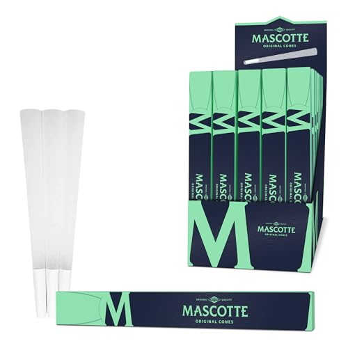 Mascotte® Original Cones mit Tip 3 x 40 Kartons | Vorgedrehte Hülsen mit Filtertips | Pre Rolled Cones | 120 Konische Tubes mit Filter von MASCOTTE