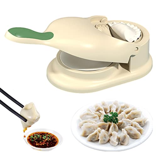 Dumpling Skin Maker, Neuer 2-in-1-Knödelformdruck, Knödelform für den Haushalt, Teigtaschenformer, Knödel Schimmel Mold, PP Praktischer Anti-Rutsch-Griff Dumpling Skin Maker für Zuhause, von Maseaxi