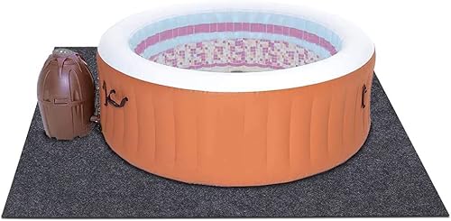 Whirlpool Matte, Whirlpool Bodenmatte, Schwimmbecken Matte Pool Bodenplane Faltbarer und Zuschneidbare Boden-Poolmatte, Für Aufstellpools Bis Ø 360 cm, UV-Stabil & Reißfest von Maseaxi