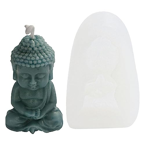 Buddha-Kerzenformen aus Silikon,Buddha Fondant Silikonform - 3D-Buddha-Fondant-Silikonform mit chinesischen Elementen für selbstgemachte Duftkerzen Maseyivi von Maseyivi