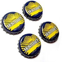 Biermagnete, Flaschenverschluss-Magnete, Monterrey-Bierverschluss-Magnete, Bar-Magnete, Vier Bierflaschen-Magnete, Cerveceria Centro Americana von MashedPotatoMosaics