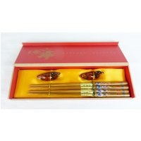 Bambus-Langlebigkeit Print China Stäbchen Ruht Klammern Geschenk-Set 2 von MashliDesign