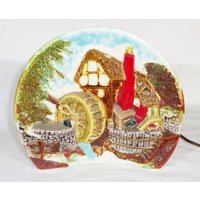 Jahrgang Mitte Jahrhundert Tv Keramik Lampe Pflanzer Land Haus Wassermühle von MashliDesign