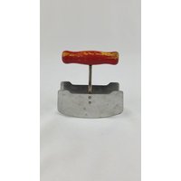 Jahrgang Primitive Doppelklinge Edelstahl Kraut Essen Chopper Rot Holzgriff von MashliDesign