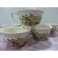 Teetasse Porzellan Made in England Mit Rosen Set 6 von MashliDesign
