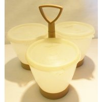 Tupperware Kondiment Caddy Container Server Mit Deckel Vintage Kunststoff von MashliDesign
