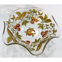 Vintage Dugan Diamond Goofus Glas Gemalte Intaglio Kirschmuster Schüssel von MashliDesign