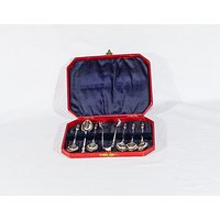 Vintage Ep-Ns-Kaffee-Tee-Set Von 6 Löffel Und 1 Zucker Zange Bischof Priester Design von MashliDesign