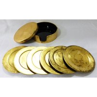 Vintage Golden Kunststoffbox Mit 6 5" Teller von MashliDesign
