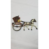 Vintage Homco 1975 Kunststoff Wandbehang Einrichtung Mitte Jahrhundert Wagen Man Pferd von MashliDesign