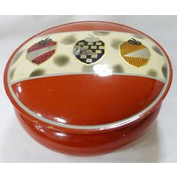 Vintage Kunststoff Runde Schmuck Box Nähkästchen Aufbewahrung Made in Japan von MashliDesign