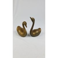 Vintage Messing Ente Schwan Figur Statue Briefbeschwerer Dekor Stockente von MashliDesign