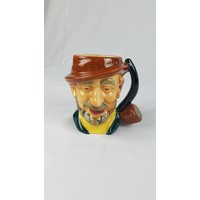 Vintage Staffordshire Toby Charakter Becher Krug Hayseed Bart Tabakpfeife England Keramik von MashliDesign