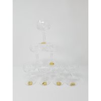 Vtg Atlantis Crystal Fußed Kleine Weingläser Portugal Beete Barware Set Von 7 von MashliDesign
