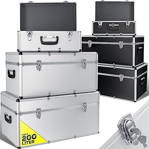 Masko® 3er SET Alu Boxen ✓ Alubox ✓ Alukiste ✓ Werkzeugkoffer ✓ Werkzeugkasten ✓ Transportbox | Werkzeugkiste | Lagerbox NEU Werkzeug Box | Farbe: Silber von MASKO