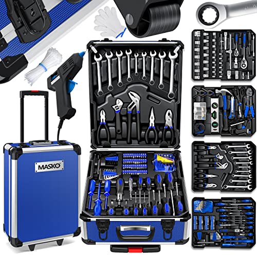 Masko® 969 tlg Werkzeugkoffer Werkzeugkasten Werkzeugkiste Werkzeug Trolley Profi 969 Teile Qualitätswerkzeug Blau von MASKO