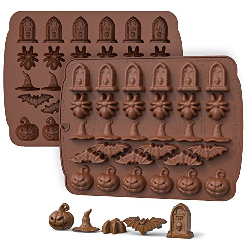 Mini Halloween Symbole Motiv-Silikonform für Fruchtgummis & Schokolade - 30 Figuren - Halloween, Karneval & Motto-Party von Maskworld
