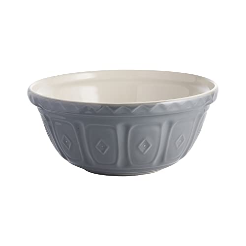 Mason Cash Steingut Rührschüssel 29 cm | Grau | 4 L | Teigschüssel für Brotteig, Kuchenteig oder Pizzateig | aus hochwertigem, splitterresistentem Steingut | Teigschüssel groß von Mason Cash