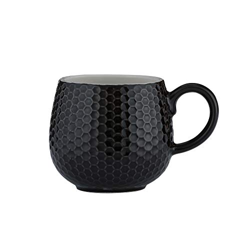 Mason Cash Geprägte Tasse Honigwaben schwarz, 350 ml, 2002.144 von Mason Cash