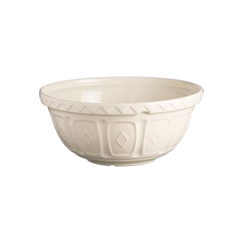 Mason Cash Steingut Rührschüssel 24 cm, Creme, 2 L, Teigschüssel für Brotteig, Kuchenteig oder Pizzateig, aus hochwertigem, splitterresistentem Steingut, Teigschüssel groß von Mason Cash