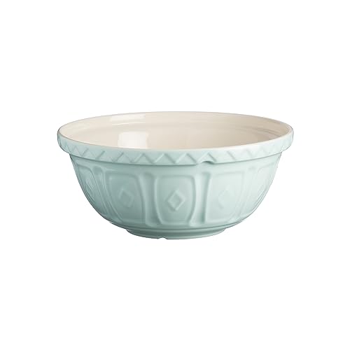 Mason Cash Steingut Rührschüssel 24 cm, Hellblau, 2 L, Teigschüssel für Brotteig, Kuchenteig oder Pizzateig, aus hochwertigem, splitterresistentem Steingut, Teigschüssel groß von Mason Cash