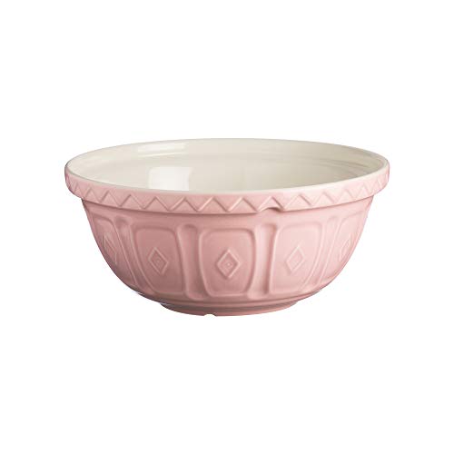 Mason Cash Steingut Rührschüssel 26 cm, Pink, 2,7 L, Teigschüssel für Brotteig, Kuchenteig oder Pizzateig, aus hochwertigem, splitterresistentem Steingut, Teigschüssel groß von Mason Cash