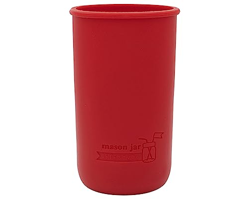 Mason Jar Lifestyle Silikonhüllen, 680 ml, Kirschrot, 2 Stück von Mason Jar Lifestyle