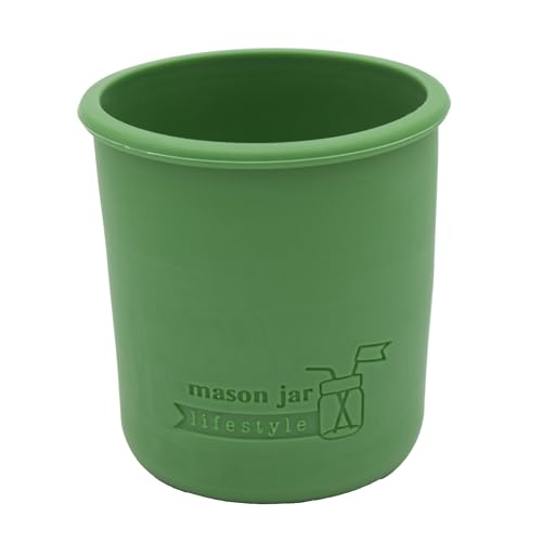 Mason Jar Lifestyle Silikonhüllen, normale Öffnung, halbe Pint, 227 ml, zum Schutz von Ball, Kerr, gesteppte Einmachgläser (Blattgrün, 2 Stück) von Mason Jar Lifestyle