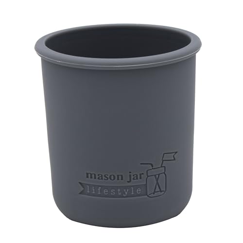 Mason Jar Lifestyle Silikonhüllen mit normaler Öffnung, 237 ml, zum Schutz von Ball, Kerr, gesteppte Einmachgläser, Anthrazit, 2 Stück von Mason Jar Lifestyle