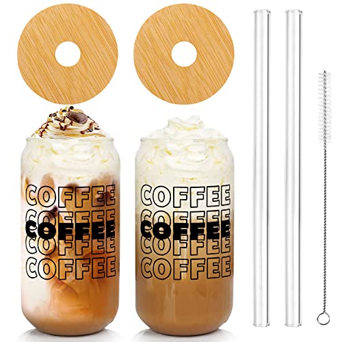 Mason Life Trinkgläser-Set, Glasbecher in Dosenform, 20 oz Biergläser, Trinkbecher, Eiskaffeegläser (schwarz, 2) von Mason Life