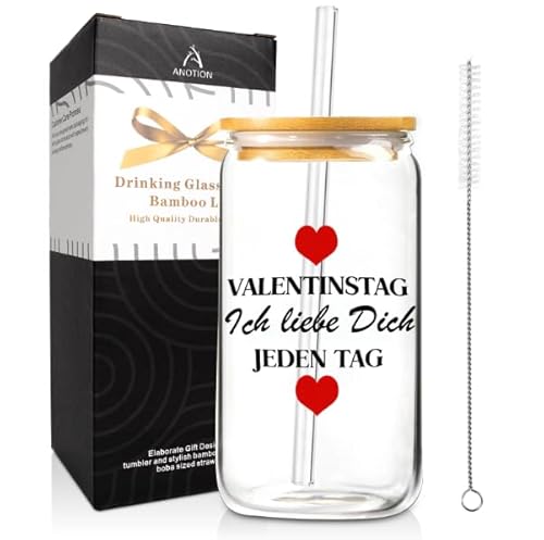 Valentinstag Gläser Tasse Geschenk für sie,Valentinstag Glas Trinkbecher Geschenk Ihn,18 OZ lustige Kaffeebecher Geschenkidee zum Valentinstag,Perfekte Valentinstagsgeschenk für Männer Freund Freundin von Mason Life