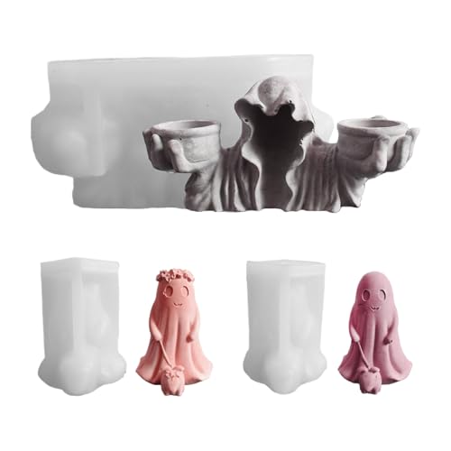 Masoog 3 Stück Halloween Ghost Duftkerzenform | Ghost Skull Candle Formen Silicone - Handwerksbedarf Halloween Hersteller Für Seifenurlaub Kinder Erwachsene Party Bevorzugt Die Wohnkultur Masoog 3 Stück Halloween Ghost Duftkerzenform | Ghost Skull Candle Formen Silicone - Handwerksbedarf Halloween Hersteller Für Seifenurlaub Kinder Erwachsene Party Bevorzugt Die Wohnkultur von Masoog