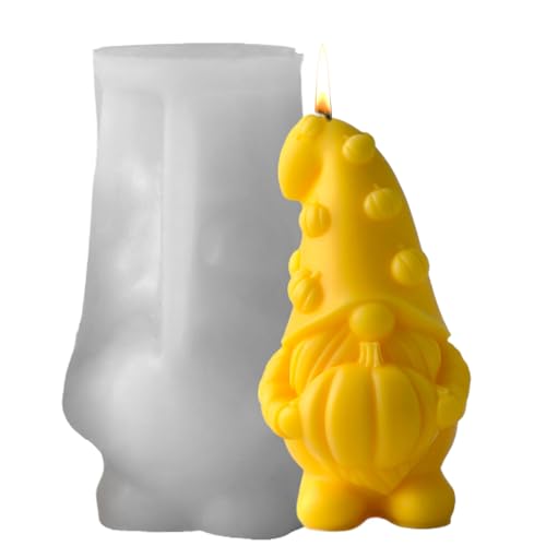Masoog 3D Kürbis Gnom Silikonform | Halloween Silikonformen | Wiederverwendbare Form Für Seifenherstellung Harzkunst Kuchenlollies Hochzeitsmitbringsel von Masoog