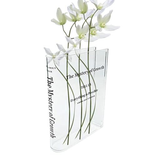 Masoog Clear Book Vase, Clear Book Flower Vase - Acrylblume - Neue künstlerische und kulturelle Geschmack dekorative für Blumenarrangement von Masoog